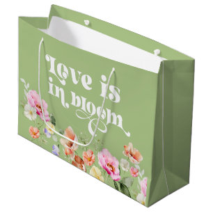 Love is in bloom wildflower bridal shower large gift bag