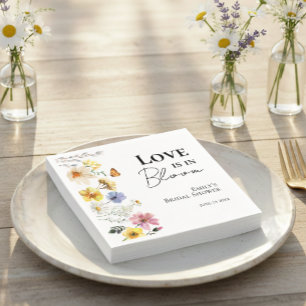 Love is in Bloom   Wildflower Bridal Shower Napkins