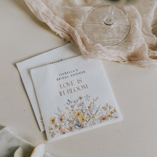 Love Is In Bloom Wildflower Bridal Shower Napkins (Creator Uploaded)