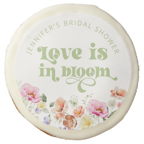 Love is in bloom wildflower bridal shower sugar cookie