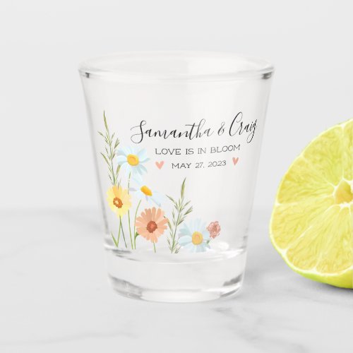 Love is In Bloom Wildflower Daisy  Shot Glass