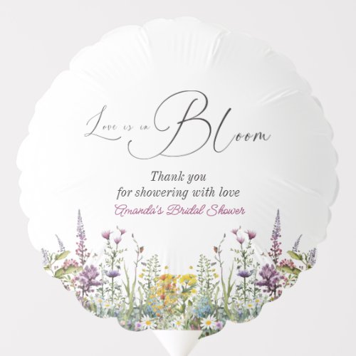 Love is in Bloom Wildflower Floral Bridal Shower Balloon