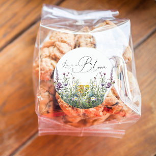 Love is in Bloom Wildflower Floral Bridal Shower Classic Round Sticker