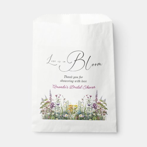 Love is in Bloom Wildflower Floral Bridal Shower Favor Bag