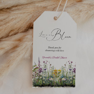 Love is in Bloom Wildflower Floral Bridal Shower Gift Tags