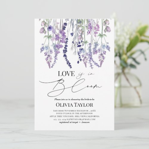 Love is in Bloom Wildflower Floral Bridal Shower Invitation