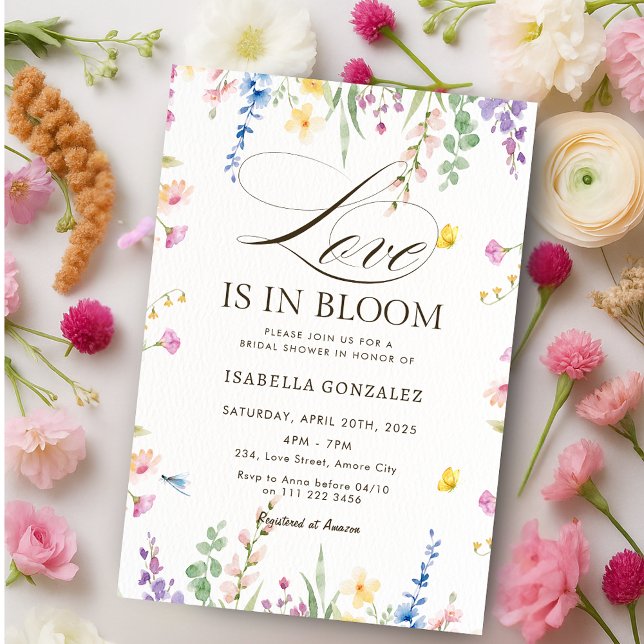 Love is In Bloom Wildflower Floral Bridal Shower Invitation (Love is In Bloom Wildflower Floral Bridal Shower Invitation)