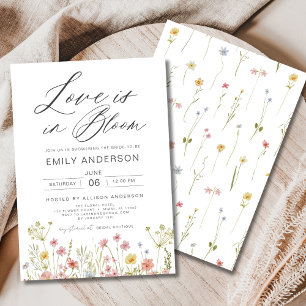 Love is in Bloom Wildflower Floral Bridal Shower Invitation