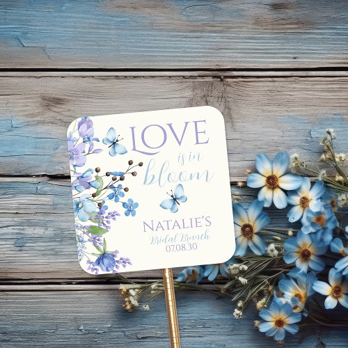 Love Is In Bloom Wildflower Floral Bridal Shower Square Sticker