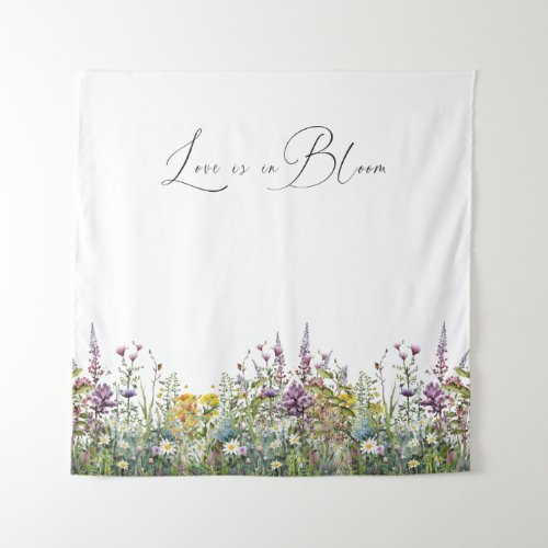 Love is in Bloom Wildflower Floral Bridal Shower Tapestry