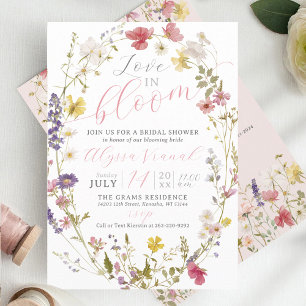 Love Is In Bloom Wildflower Garden Bridal Shower Invitation