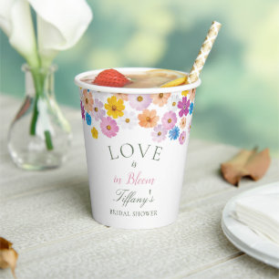 Love is in Bloom Wildflower Garden Bridal Shower Paper Cups