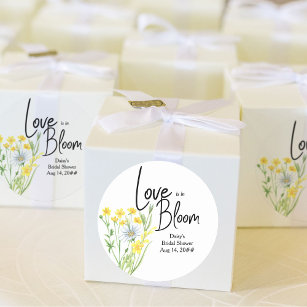 Love is in Bloom Wildflower Meadow Bridal Shower Classic Round Sticker