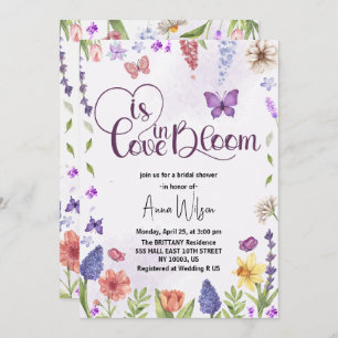 love is in bloom wildflower spring bridal shower invitation
