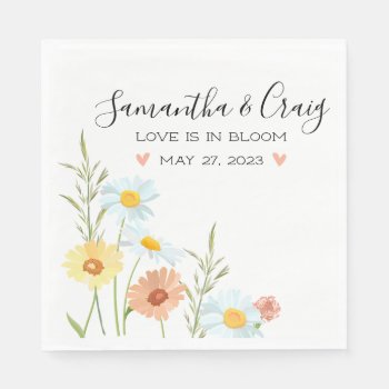 Love Is In Bloom Wildflower Wedding Napkins by OccasionInvitations at Zazzle
