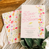 Love in Bloom Boho Floral Wildflower Bridal Shower Invitation