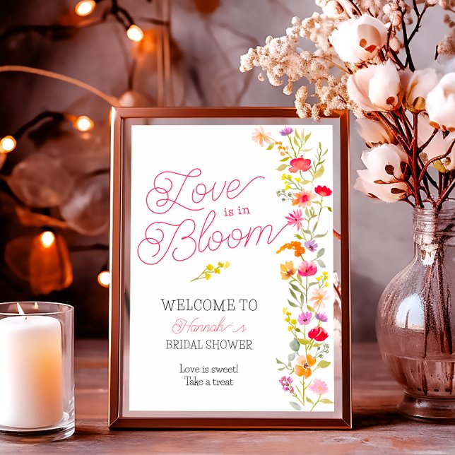 Love is in bloom wildflowers floral bridal welcome poster (Love is in bloom wildflowers floral bridal welcome poster)