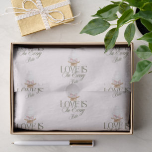 Love Is In Every Bite Wedding Pink Treat Favor Tissue Paper
