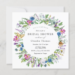 Love is in Full Bloom Wildflower Bridal Shower Invitation