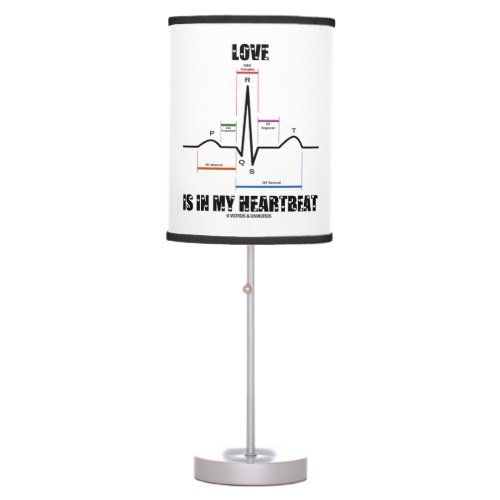 Love Is In My Heartbeat ECG EKG Electrocardiogram Table Lamp