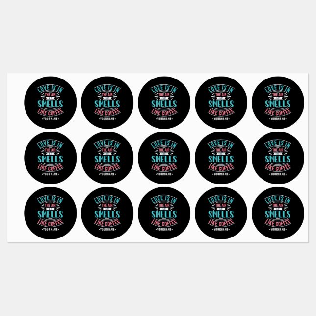 Love Is in the Air and It Smells Like Coffee Labels (Sheet)