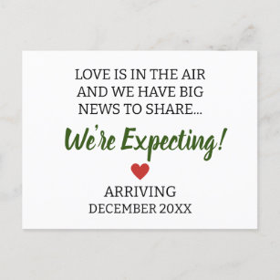 Love is in the air and we have big news pregnancy  postcard