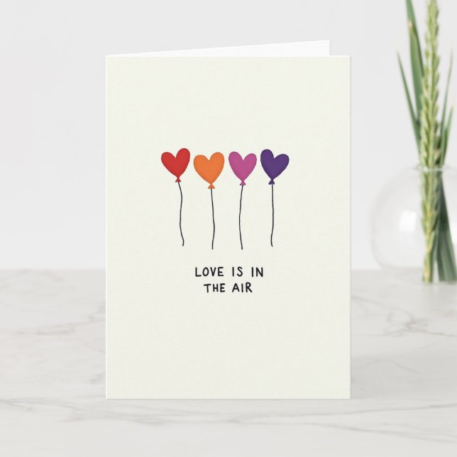 Love Is In The Air Balloons Card (Front)