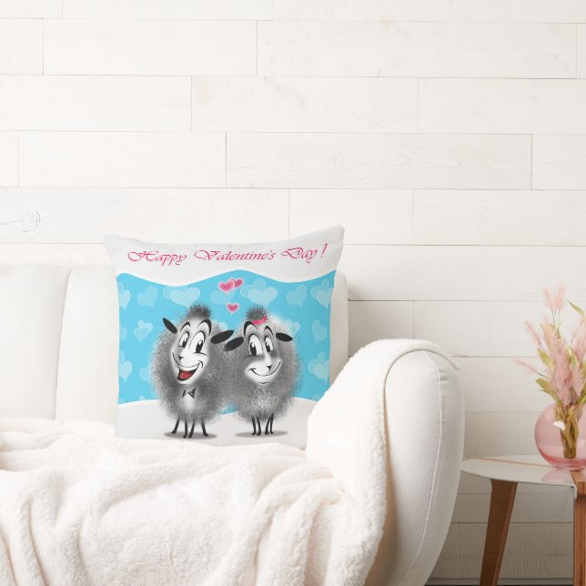"Love is in the Air!" beautiful Love Cute sheep Throw Pillow (Couch)
