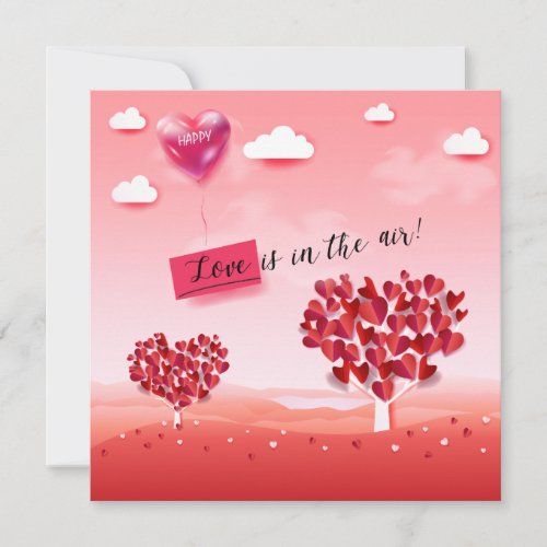 Love is in the Air beautiful Love tree Invitation