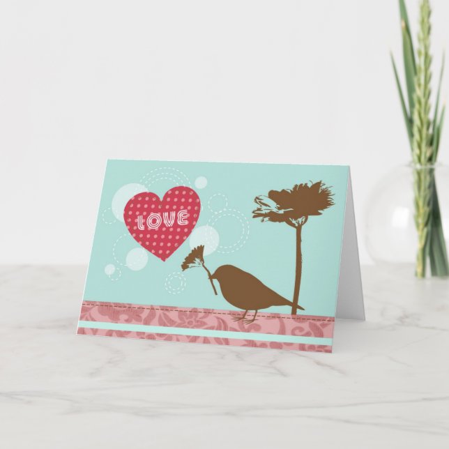 Love Is In The Air Bird Greeting Card (Front)