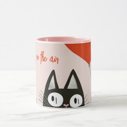Love is in the Air Black Cat Mug for Cat Lovers