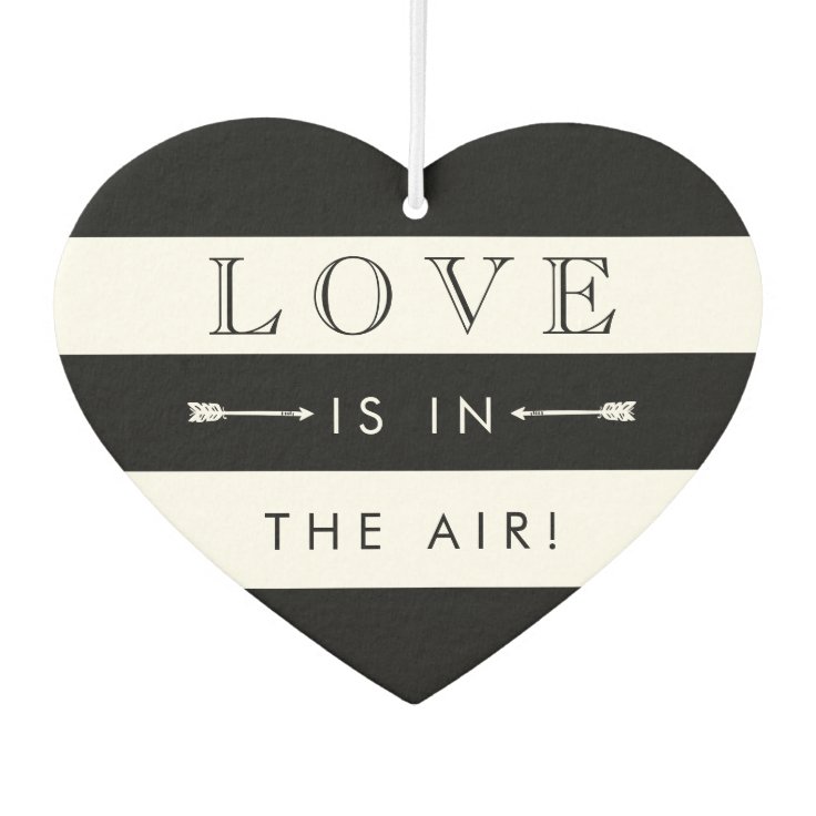 Love Is In the Air Black & White Wedding Favor Car Air Freshener Zazzle