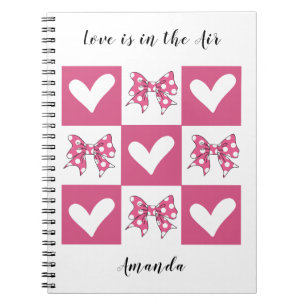 Love is in the Air Block Bow Heart Style Notebook