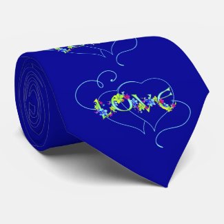 Love Is In The Air Blue Hearts Tie