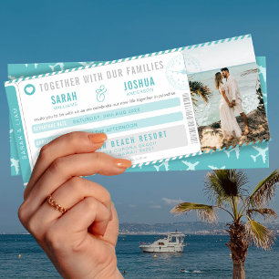 Love is in the air Boarding Pass Wedding Invitation