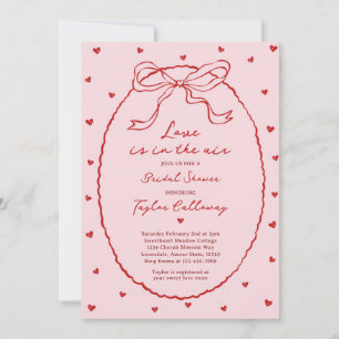 Love Is In The Air Bow Bridal Shower Valentine Invitation