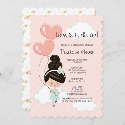 Love Is In the Air Bridal Shower Asian On Cloud 9  Invitation