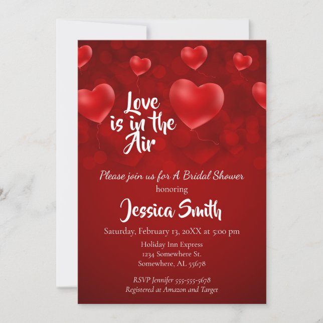 Love is in the Air Bridal Shower Invitation (Front)