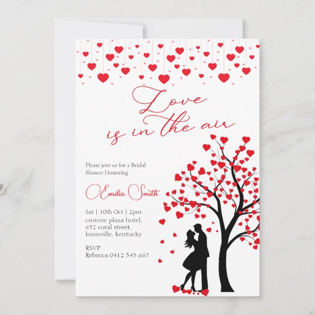 Love is in the air bridal shower  invitation (Front)