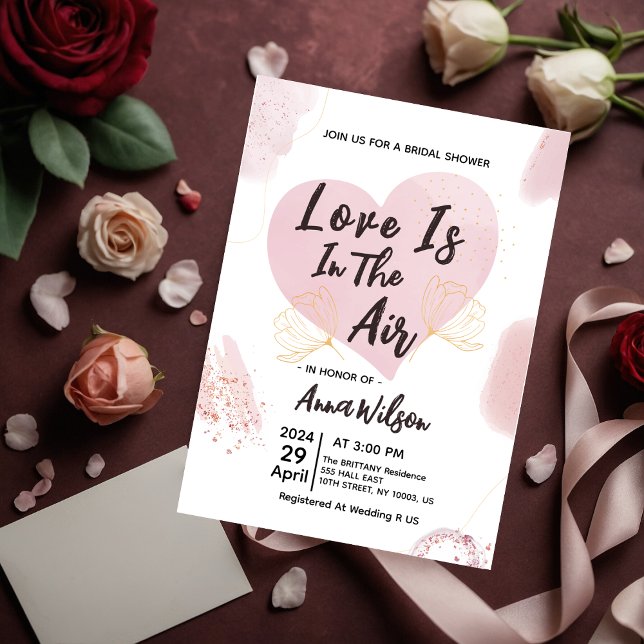 Love Is In The Air Bridal Shower Invitations (Creator Uploaded)