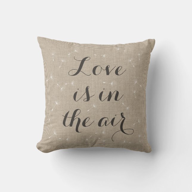 Love is in the Air Burlap Cushion (Front)