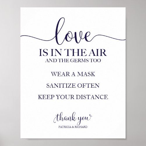 Love is In The Air But So Are Germs Sign
