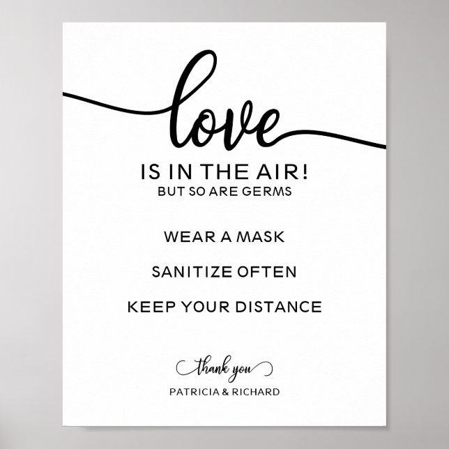 Love is In The Air But So Are Germs Sign (Front)