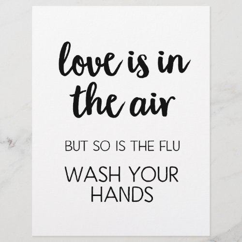 Love is in the air but so is flu _ wash your hands letterhead
