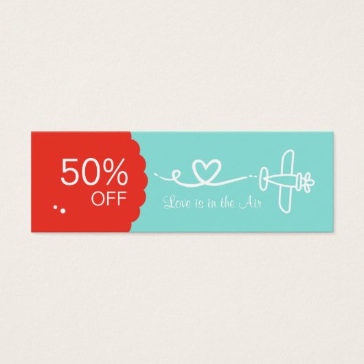 Love is in the Air Coupon Skinny Business Cards (Front)