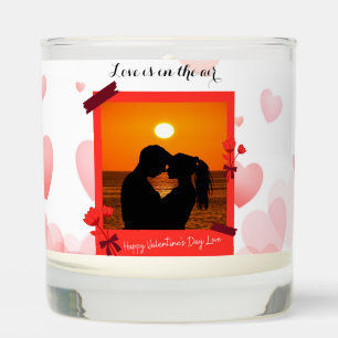 Love Is In The Air Custom Photo Couple & Text Scented Candle