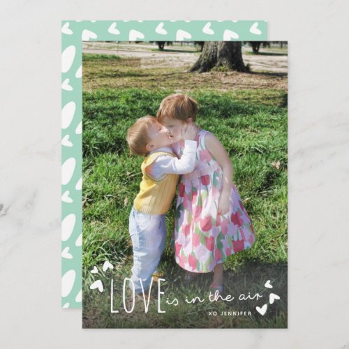 Love is in the Air Cute Valentines Day Photo Card