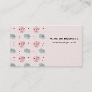 Love is in the air eiffel tower and hearts pattern business card