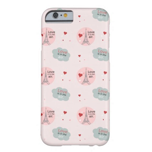 Love is in the air eiffel tower and hearts pattern barely there iPhone 6 case