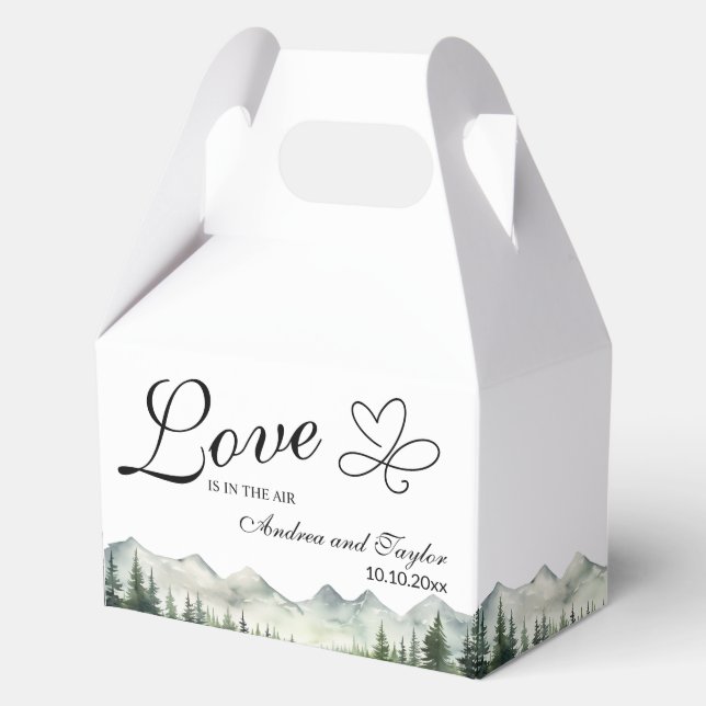 Love is in the Air Elegant Wedding Favor Boxes (Front)